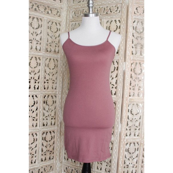 Dusty Mauve Cami Bodycon Mini Dress - Picture 2 of 7
